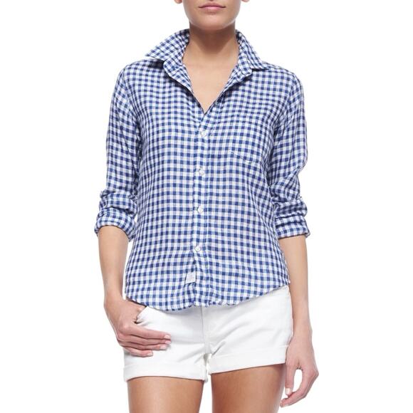 Frank & Eileen Tops - Frank & Eileen Barry Blue White Gingham Cotton Button Up Shirt Medium